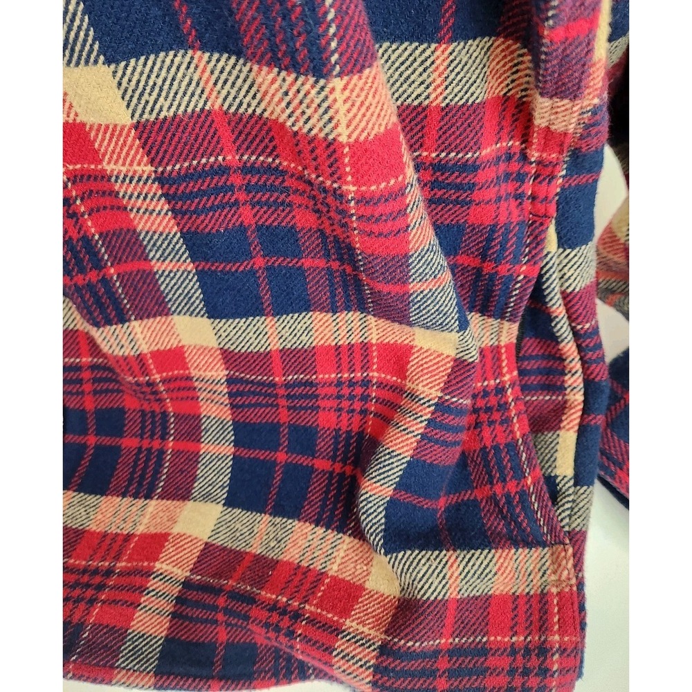 Orvis Mens Size XL Plaid Flannel Shacket Long Sleeve Button Up Pockets - Picture 5 of 7
